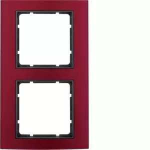 Berker Rahmen 2fach B.3 Alu, rot/anthrazit 10123012