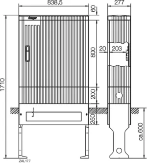 Hager VTS,BR177,leer,1710x838.5x277mm ZAL177