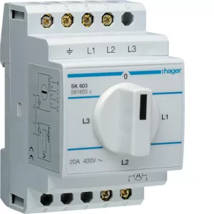 Hager Umschalter 20A,400V für Amperemeter, SK603