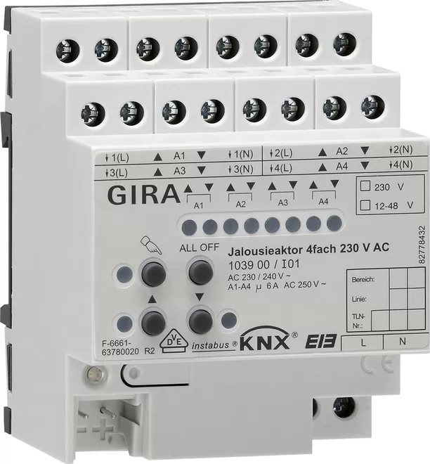 Gira Jal.aktor 4f AC 230 V Hand KNX REG 103900