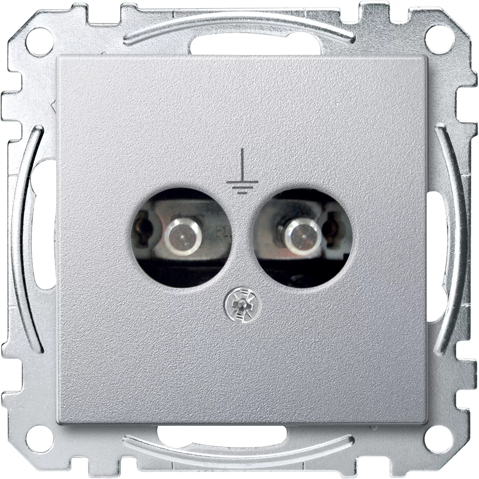 Merten Potentialausgleich-Steckdosen-Einsatz, aluminium, System M MEG2100-0460