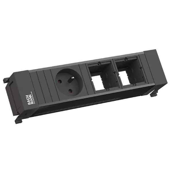 Bachmann Power Frame 1xUTE 2xCM Kunststoffprofil schwarz 916.063