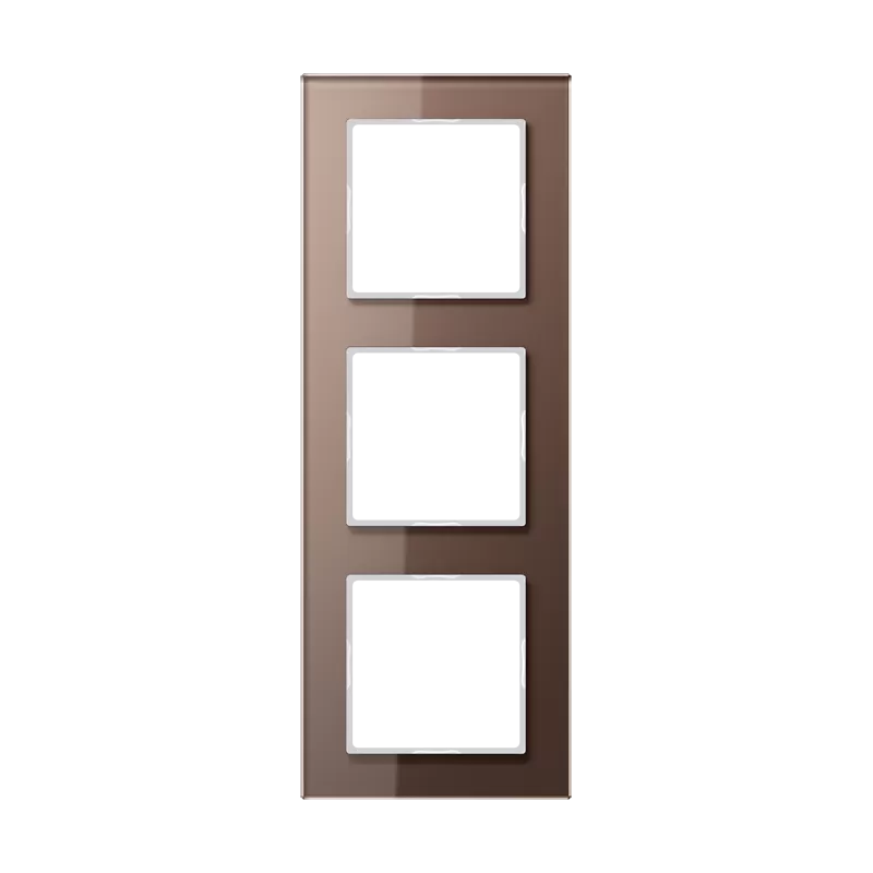 Jung Glasrahmen 3fach, senkrechte und waagerechte Montage, Glas, A CREATION, mokka AC583GLMO