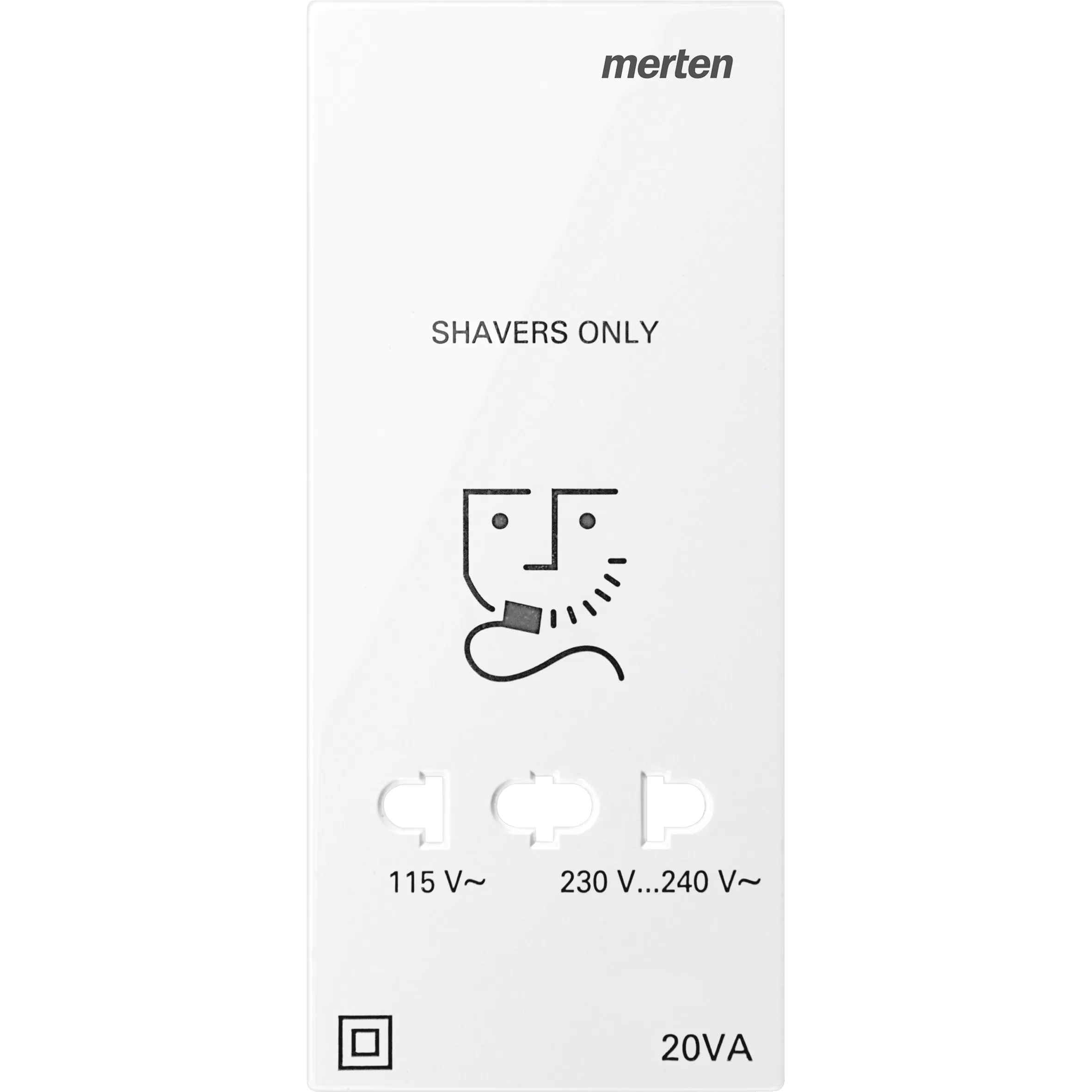 Merten Zentralplatte für Rasiersteckdose, polarweiß glänzend, System M 213619