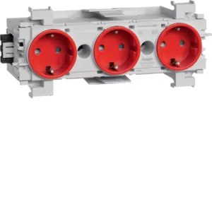 Hager Steckdose 3-fach Wago Frontrast. rot GS30013020