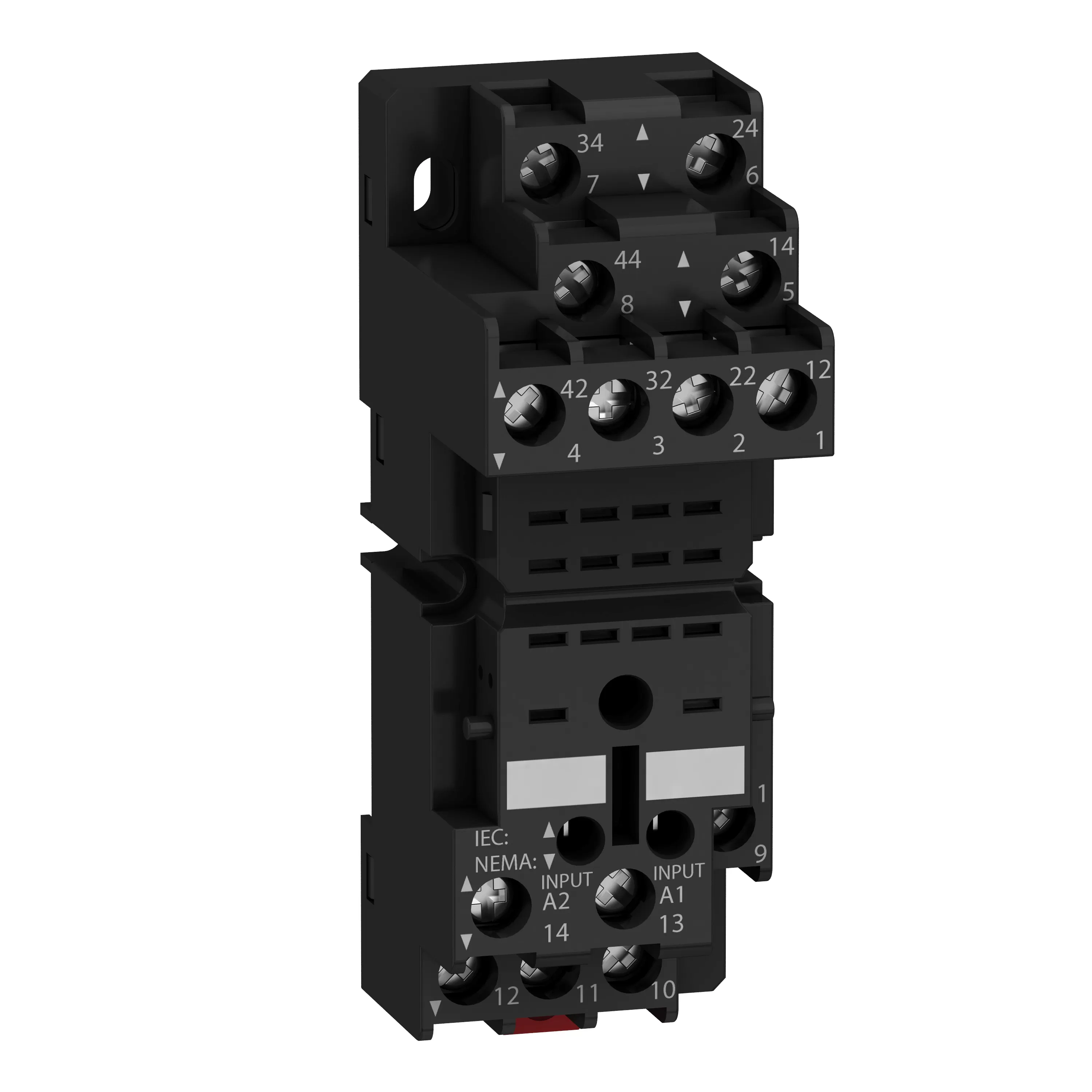 Schneider Electric Sockel für RXM+REXL, 2 oder 4 polig, gemischte Kontakte, Bügelklemmen RXZE2M114