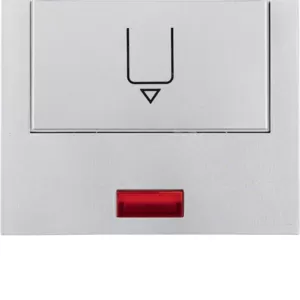 Berker Hotelcards m Druck u rot Linse K.5 Alu 16417103