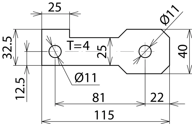 Dehn Anschlussbügel IF3 gerade Bohrdurchmesser d1 11 mm 923211