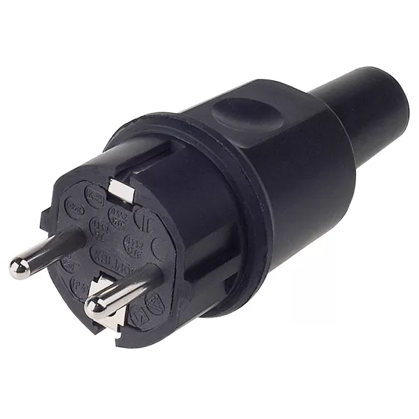 Bachmann Vollgummi Stecker B/F, IP44, schwarz 913.169