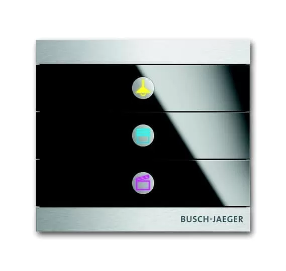 Busch-Jaeger 6342-825-101-500 | PB/U3.3.1,priOn Bedient., 3f, Glas SW 
