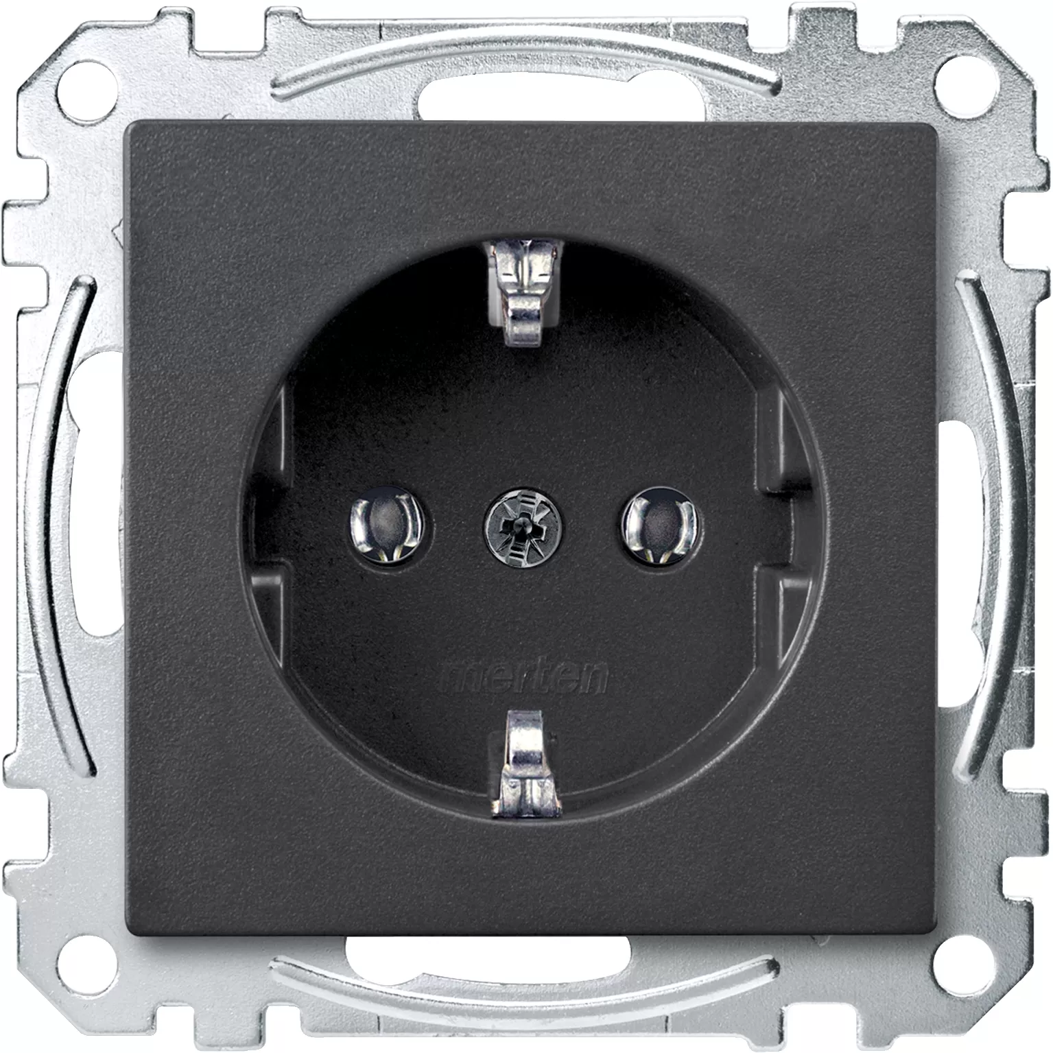 Merten SCHUKO-Steckdose, Schraub-Liftklemmen, anthrazit, System M MEG2401-0414