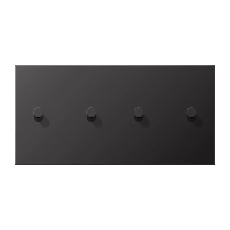 Jung Abdeckung mit Kipphebel, Kegel, 1fach, 2 x 2 Kipphebel, waagerecht, Serie LS 1912, dark (lackiertes Aluminium) AL12-250DK01