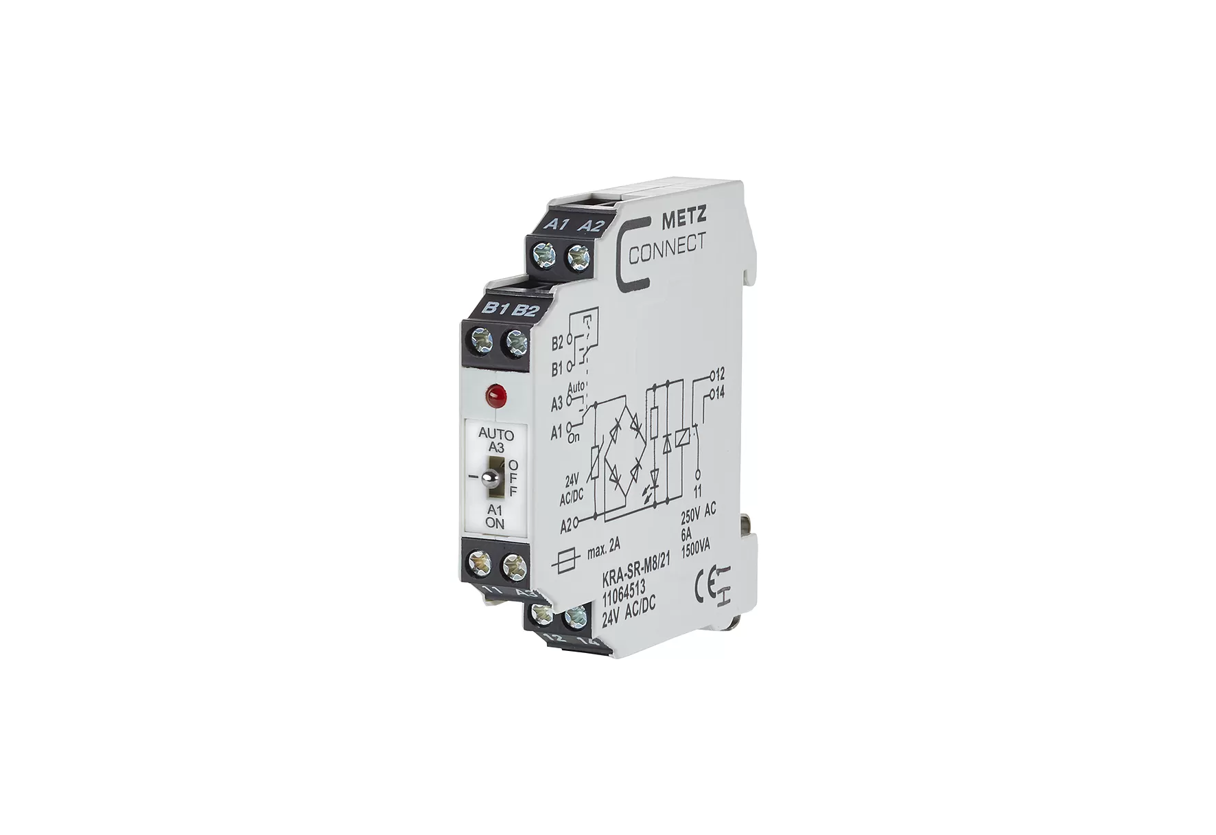 Metz Connect KRA-SR-M8/21, 1 Wechsler, 24 V AC/DC 11064513
