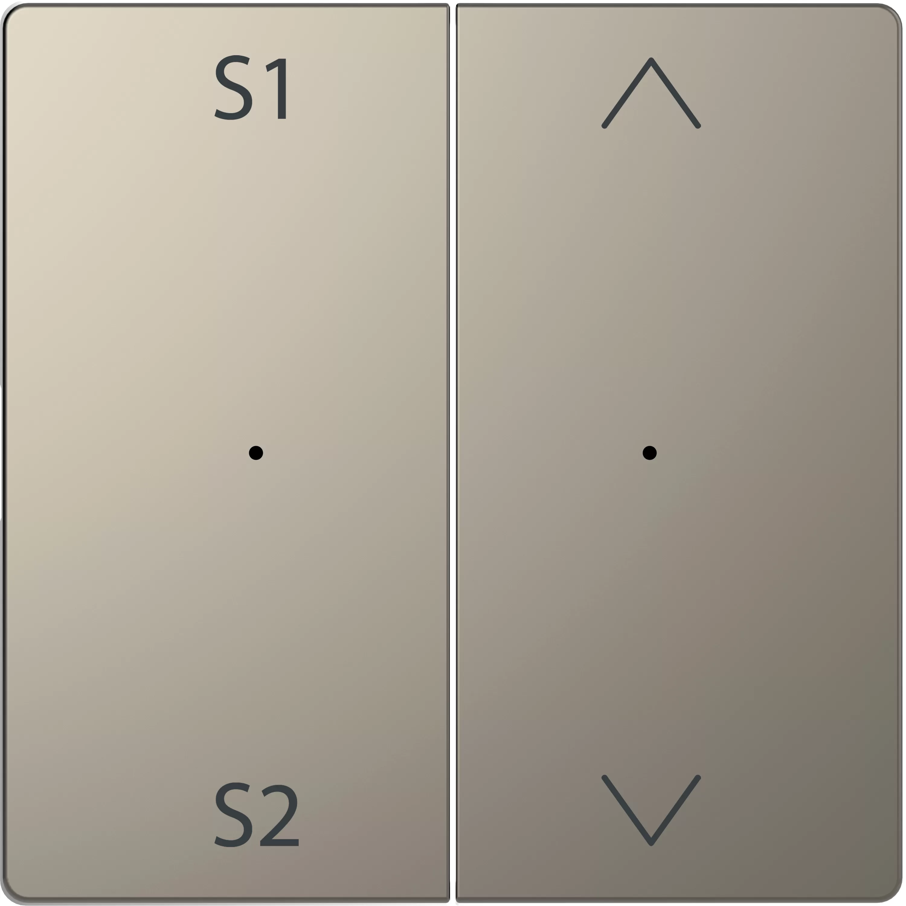 Merten Wippen für Taster-Modul 2fach (Szene1/2, Auf/Ab), Nickelmetallic, System Design MEG5227-6050