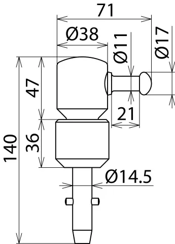 Dehn Schaltstangenkopf m. Spindel Querstift 765009