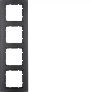 Berker Rahmen 4fach B.3 Alu schwarz/anthrazit 10143005