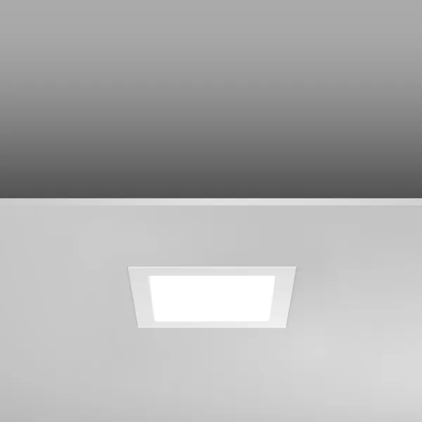 RZB Toledo Flat Square, 17,8 W, 1600 lm, 830, weiß, DALI Einbau-Downlights, L 225 B 225 H 3, 108° 901487.002.76