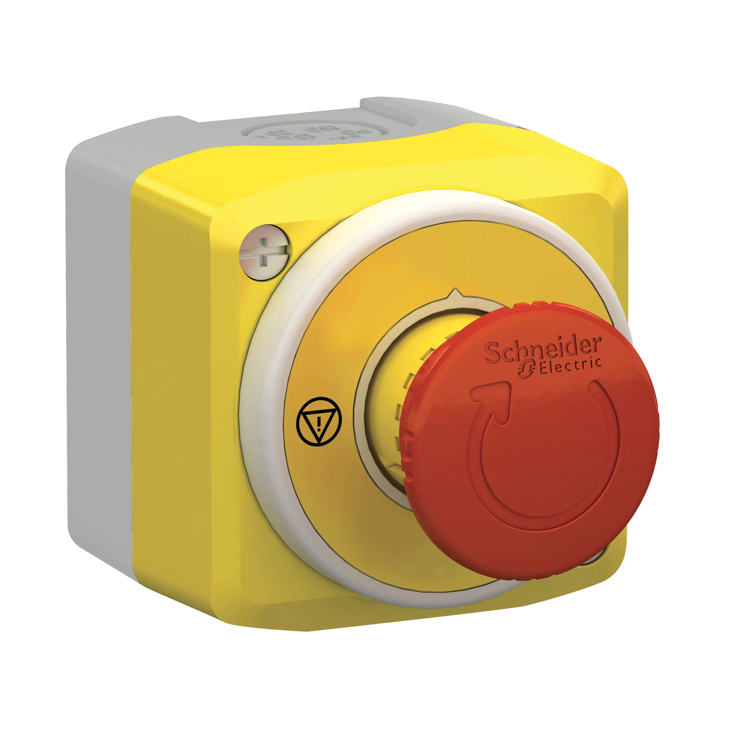 Schneider Electric Not-Aus/Not-Halt + beleuchtbares Schild im Gehäuse, 2 LEDs weiß/rot, 24V, 1S 1Ö XALK178W3B140E
