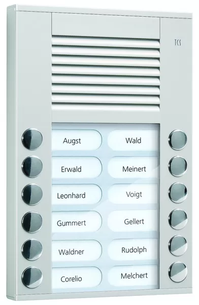 TCS Audio Außenstation Serie PES 12 Klingeltasten (rechts-/ linksbündig), AP silber PES12-EN/04
