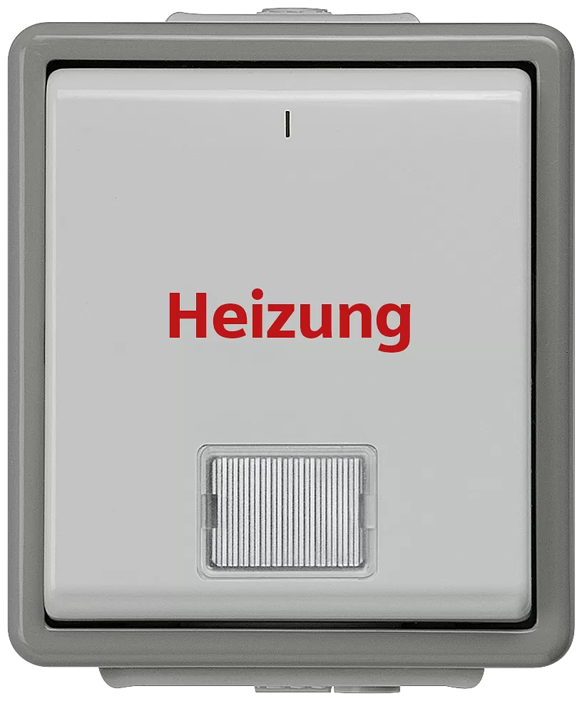 Siemens DELTA fläche IP44, AP dunkelgrau/hellgrau Heizung, 2-polig 10A 250V 5TA4742