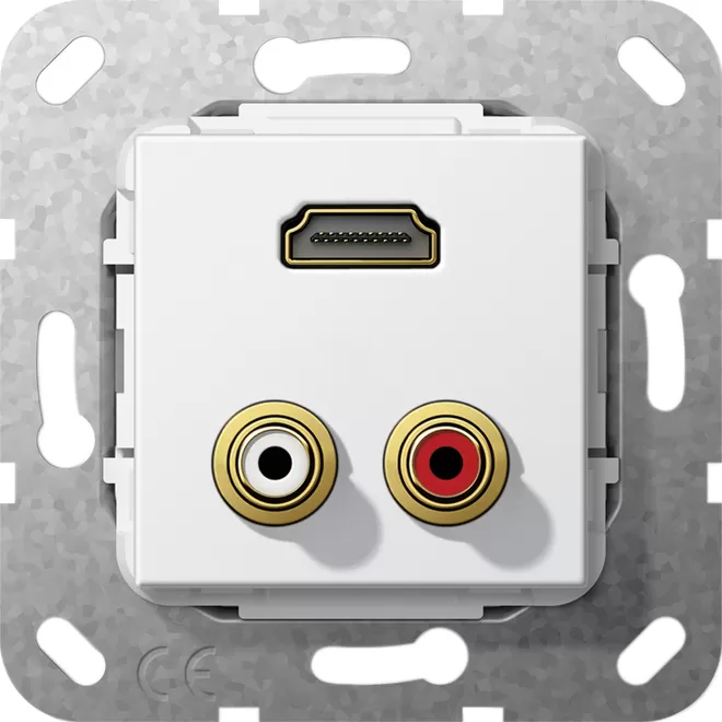 Gira C-Audio HDMI™ K-Peitsche Einsatz Reinweiß 567403