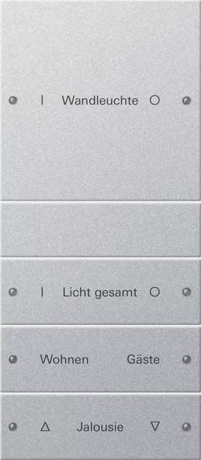 Gira Wippenset 4f (1+3) beschr. System 55 F Alu(lack.) 220426