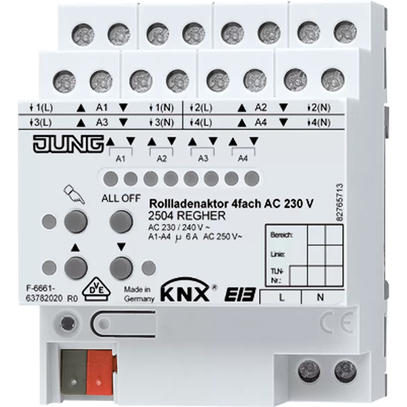Jung KNX Rollladenaktor 4fach AC 110-230 V 2504REGHER