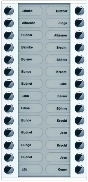 TCS Klingeltastenerweiterung für Audio Außenstation Serie PES/AVE 28 Klingeltasten (rechts-/linksbündig), AP weiß PET28-WS/04