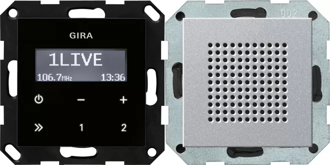 Gira UP-Radio RDS Lautsprecher System 55 F Alu 228026