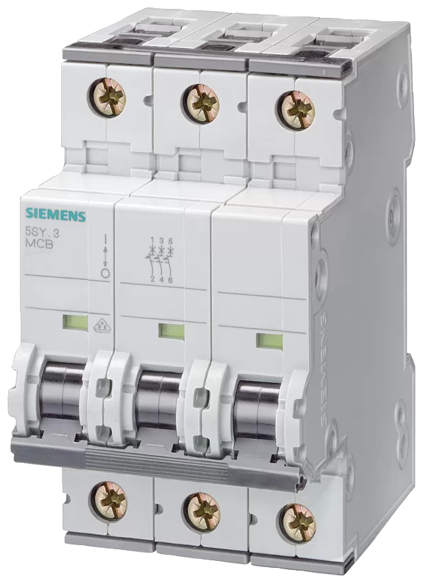 Siemens Leitungsschutzschalter 400V 10kA, 3-polig, C, 2A, T=70mm 5SY43027