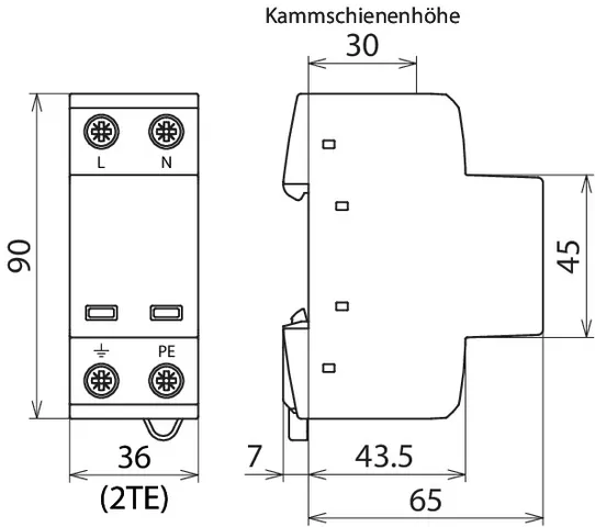 Dehn Anwendungsopt. Kombi-Ableiter DEHNshield Typ1+2 für einphasige TT-und TN-Systeme 941110