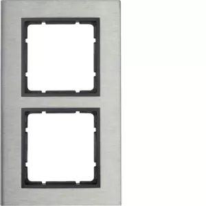 Berker Rahmen 2fach B.7 Edelstahl/anthrazit 10123606
