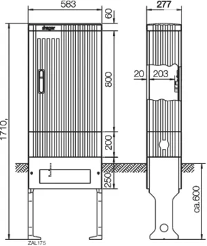 Hager VTS,BR175,leer,1710x583x277mm ZAL175
