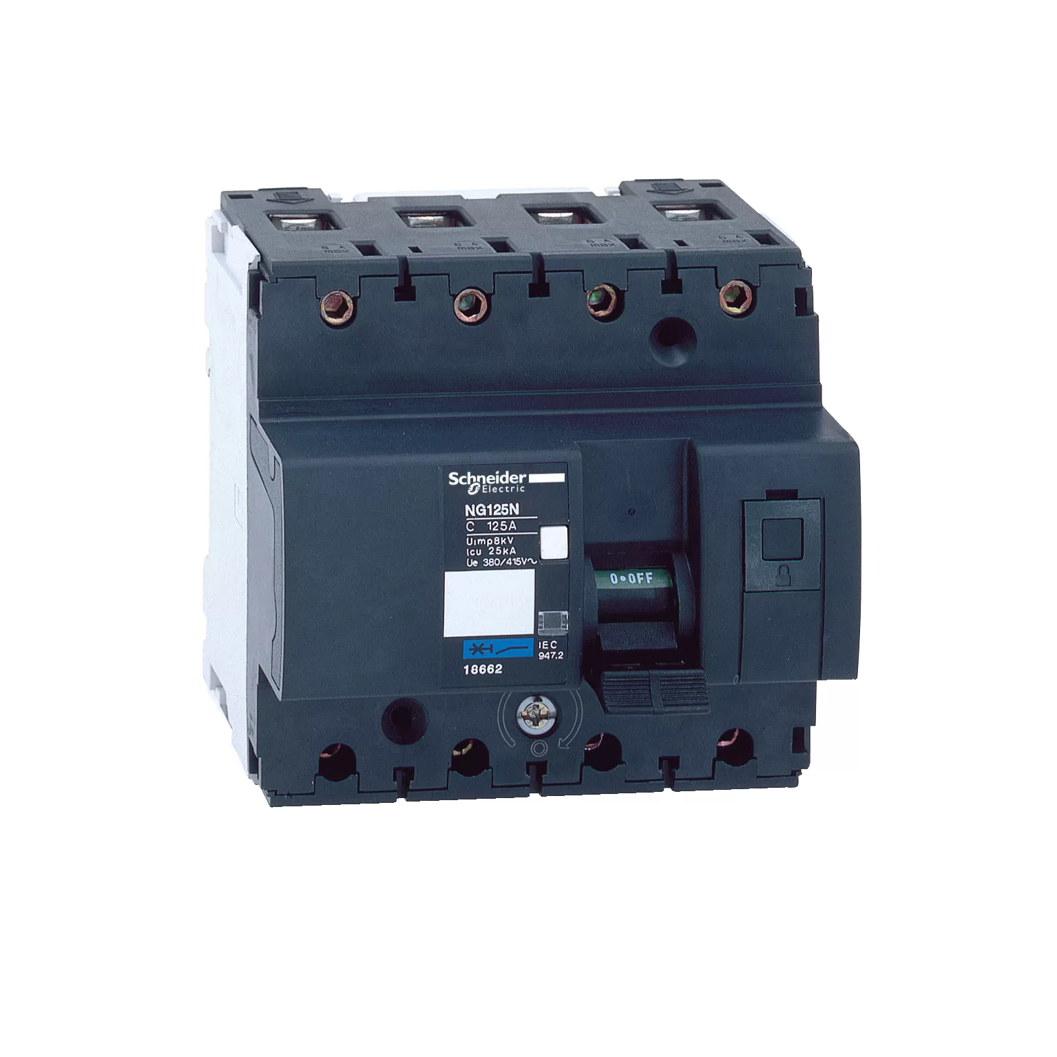 Schneider Electric Leistungsschalter NG125N, 4P, 100A, C-Charakteristik 18660