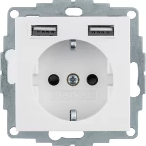Berker Steckdose SCHUKO/USB, S.1/B.x, pw mt. 48031909