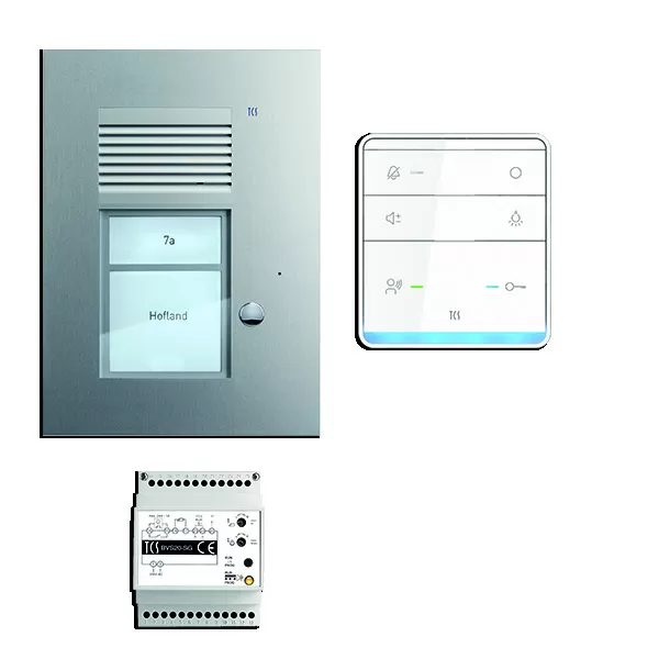TCS audio:pack AP für 1 Wohneinheit, mit Außenstation PUK 1 Klingeltaste + 1x Freisprecher ISW5010 + Steuergerät BVS20 PSU2310-0000