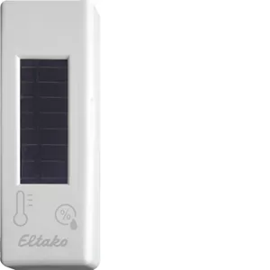 Eltako Funk-Temperatur-Feuchtesensor mit Solarzelle und Batterie reinweiß glänzend 30000563