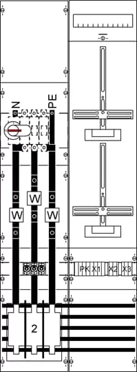Striebel & John KA4229 Mess- und Wandlerfeld H5/B2 vorverdrahtet mit Zählerkreuz KA4229