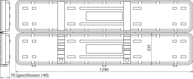 Dehn Kunststoffkoffer leer für Spannungs- prüfer PHE L              1270x215x140mm 766999