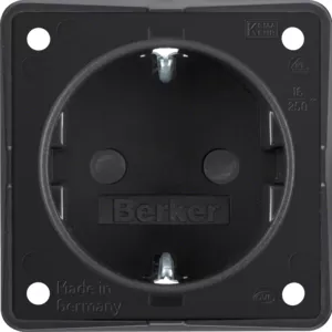 Berker Steckdose SCHUKO eh BS schwarz matt 947792503
