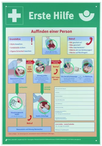 Dehn WuH-Schild  Erste Hilfe  - Aushang nach BGI/GUV-I 510 Ersatz für Art.Nr. 700021 700052