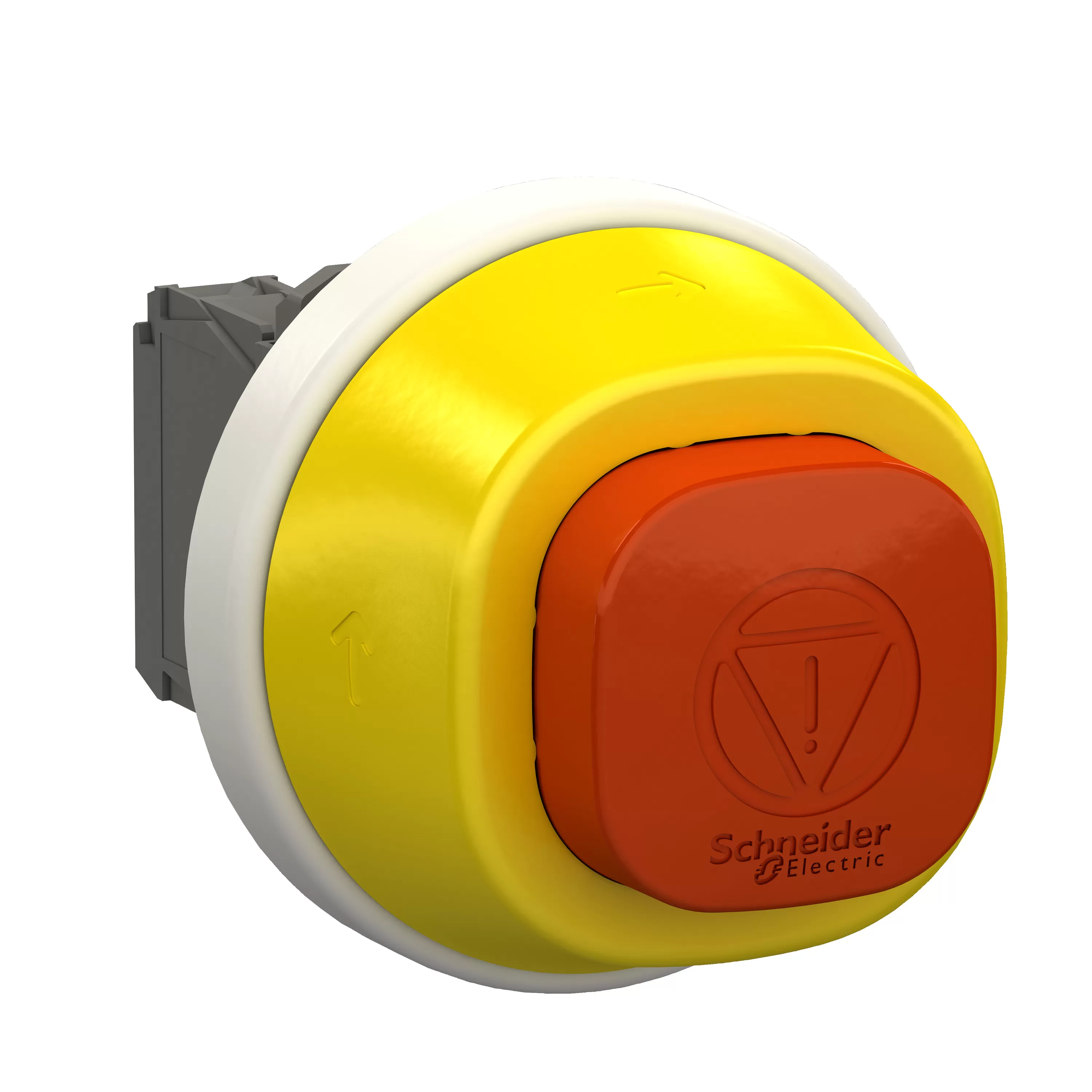 Schneider Electric Beleuchtbarer Not-Aus/-Halt, 2 LEDs weiß/rot, Komplettgerät, 22,5mm, 24V, 1S 2Ö XB5AS84W3B41