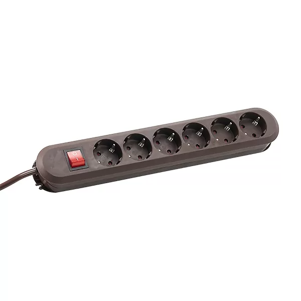 Bachmann SMART 6xCEE7/3 braun 1xSchalter Strom 1,5m CEE7/7 381.450K