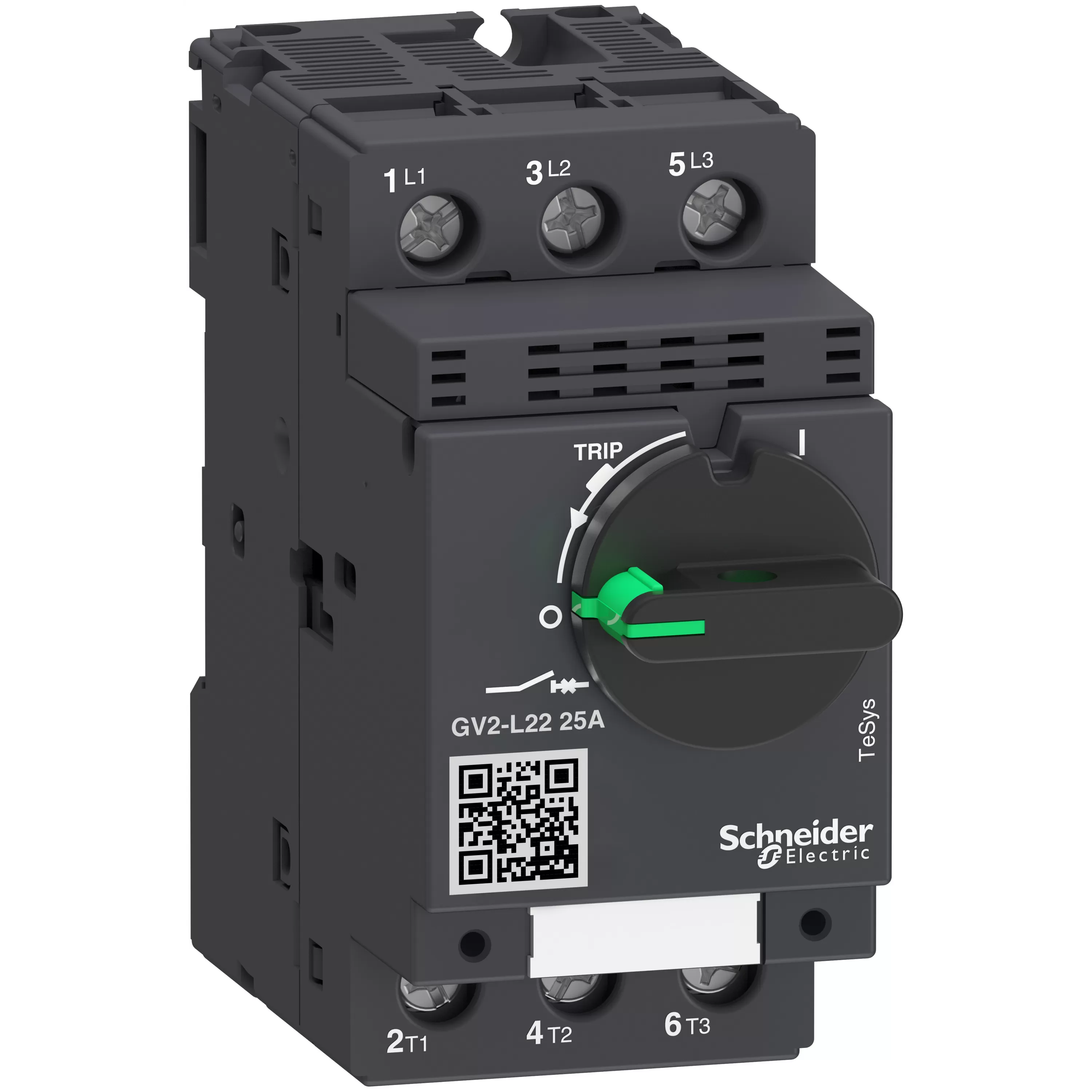 Schneider Electric Motorschutzschalter, 3p, 25A, magnetischer Auslöser, Drehantrieb GV2L22