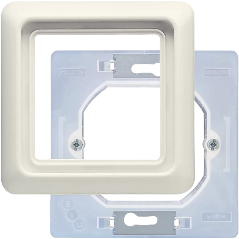 Jung Rahmen 90 x 90 mm, komplett mit Dichtungsflansch (IP 44), Thermoplast, weiß CD681WUW