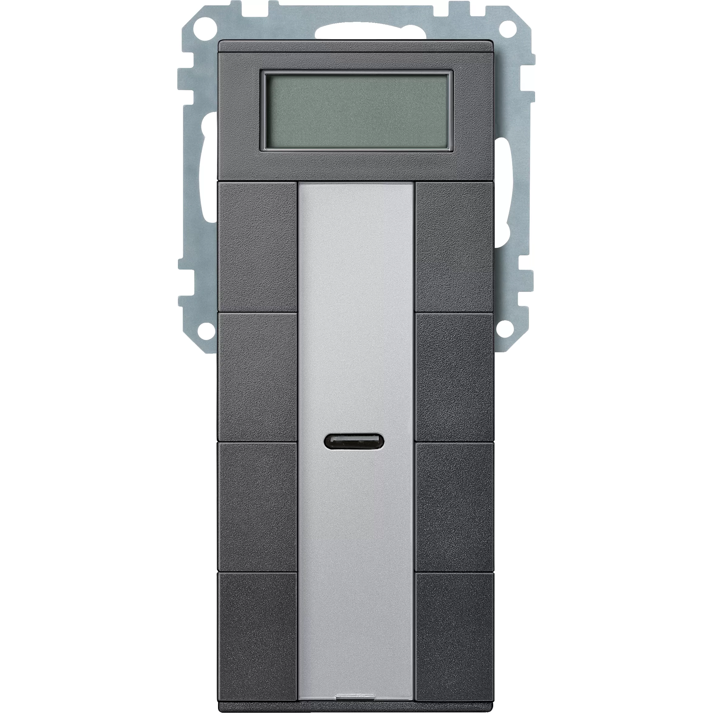 Merten Taster 4fach plus mit Raumtemperaturregler, anthrazit, System M MEG6214-0414