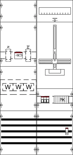Striebel & John KA4274 Mess- und Wandlerfeld BH3 2FB vorverdrahtet mit Zählerkreuz KA4274
