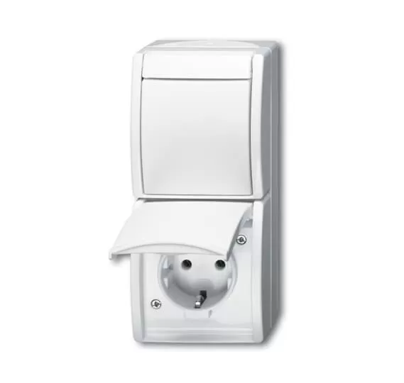 Busch-Jaeger 2601/6/20 EW-54 | Kombination SCHUKO® Steckdose, mit Wippschalter Aus- und Wechselschaltung