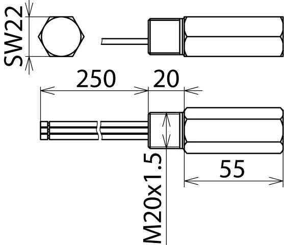 Dehn Überspannungsableiter DEHNpipe Ex (i) mit M20x1,5 Aussengewinde 929961