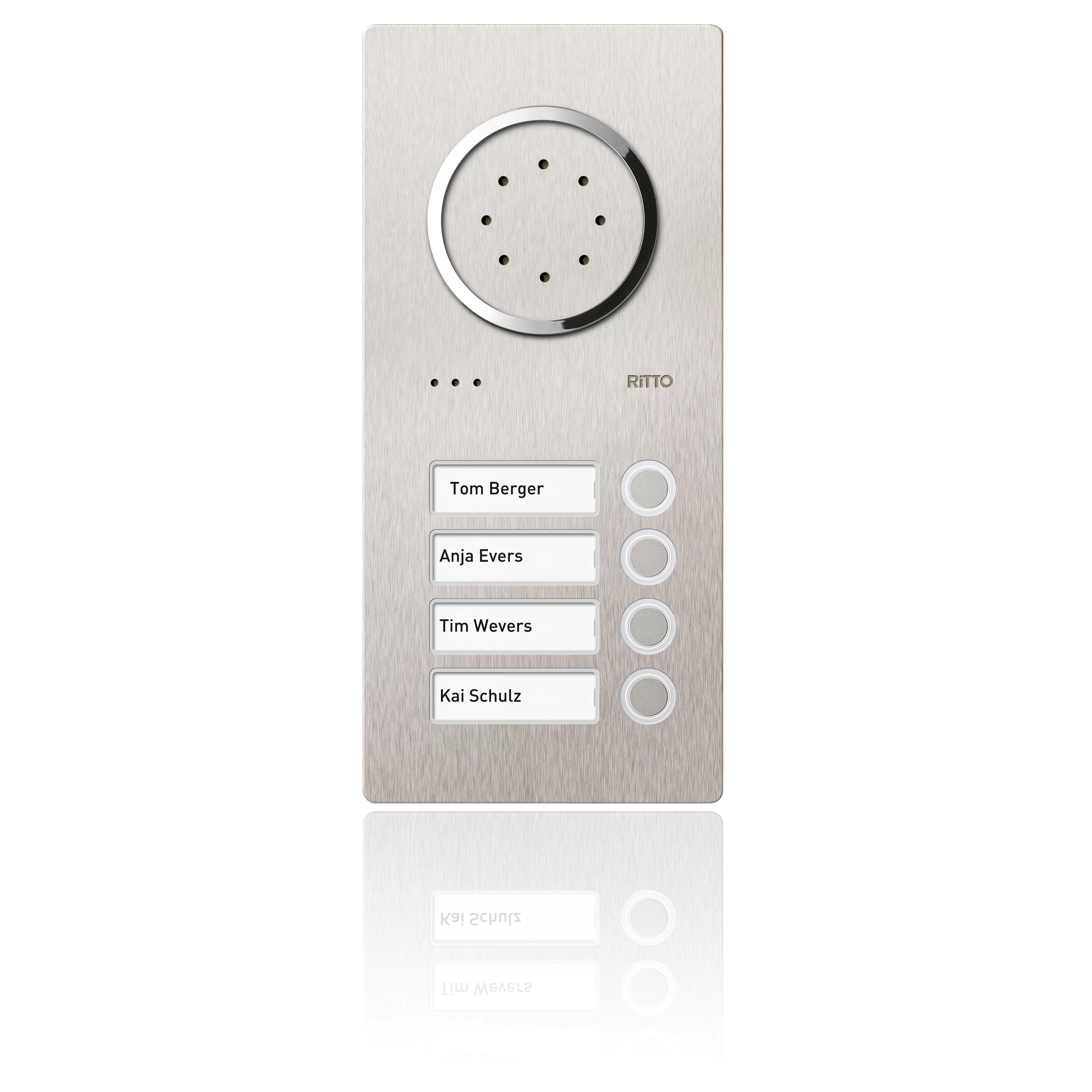 Ritto Acero Edelstahl-Türstation Audio, 4 WE, Audio, Edelstahl 1810420
